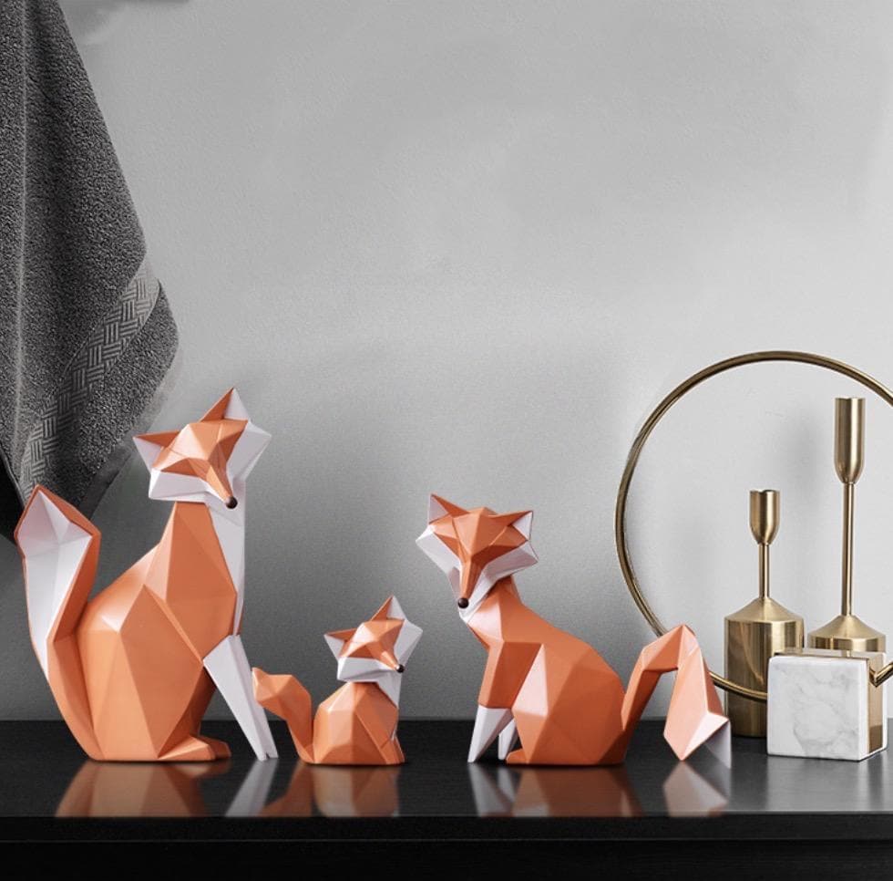 Geometric Orange Fox Feajoy