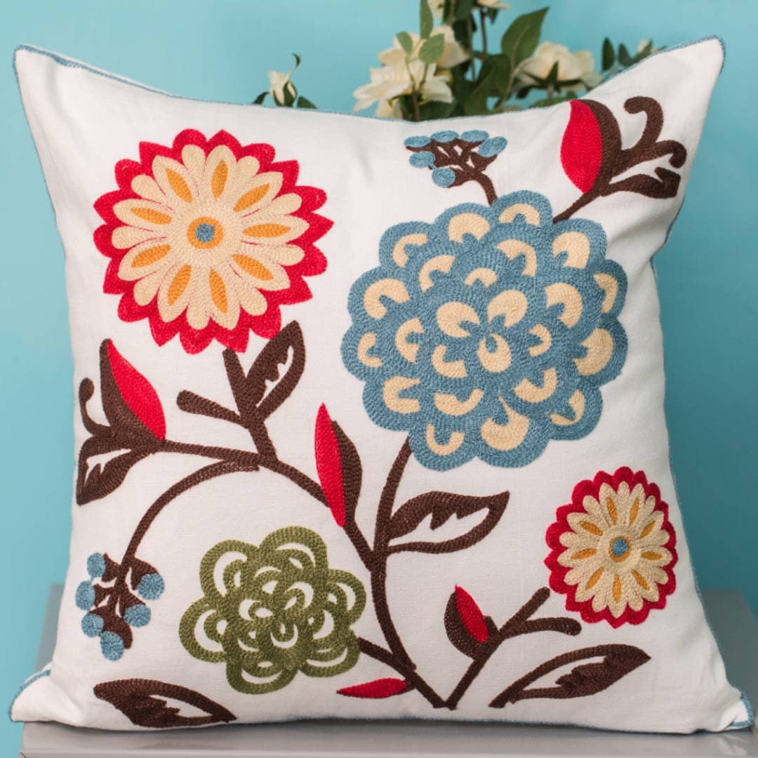 Embroidery Flower/Bird  Cushion Covers Feajoy