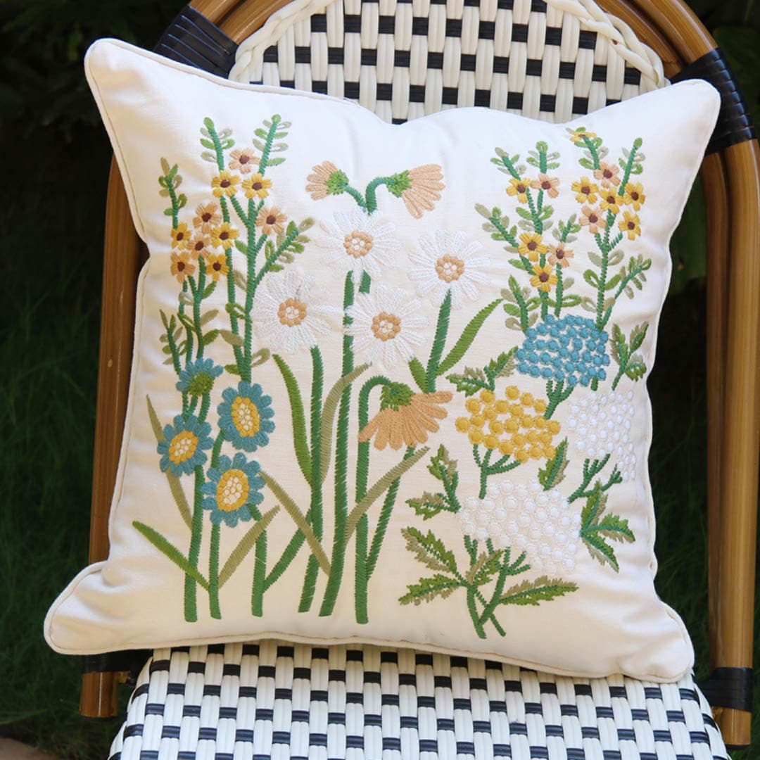 Embroidery Flower/Bird  Cushion Covers Feajoy