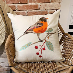 Embroidery Flower/Bird  Cushion Covers Feajoy