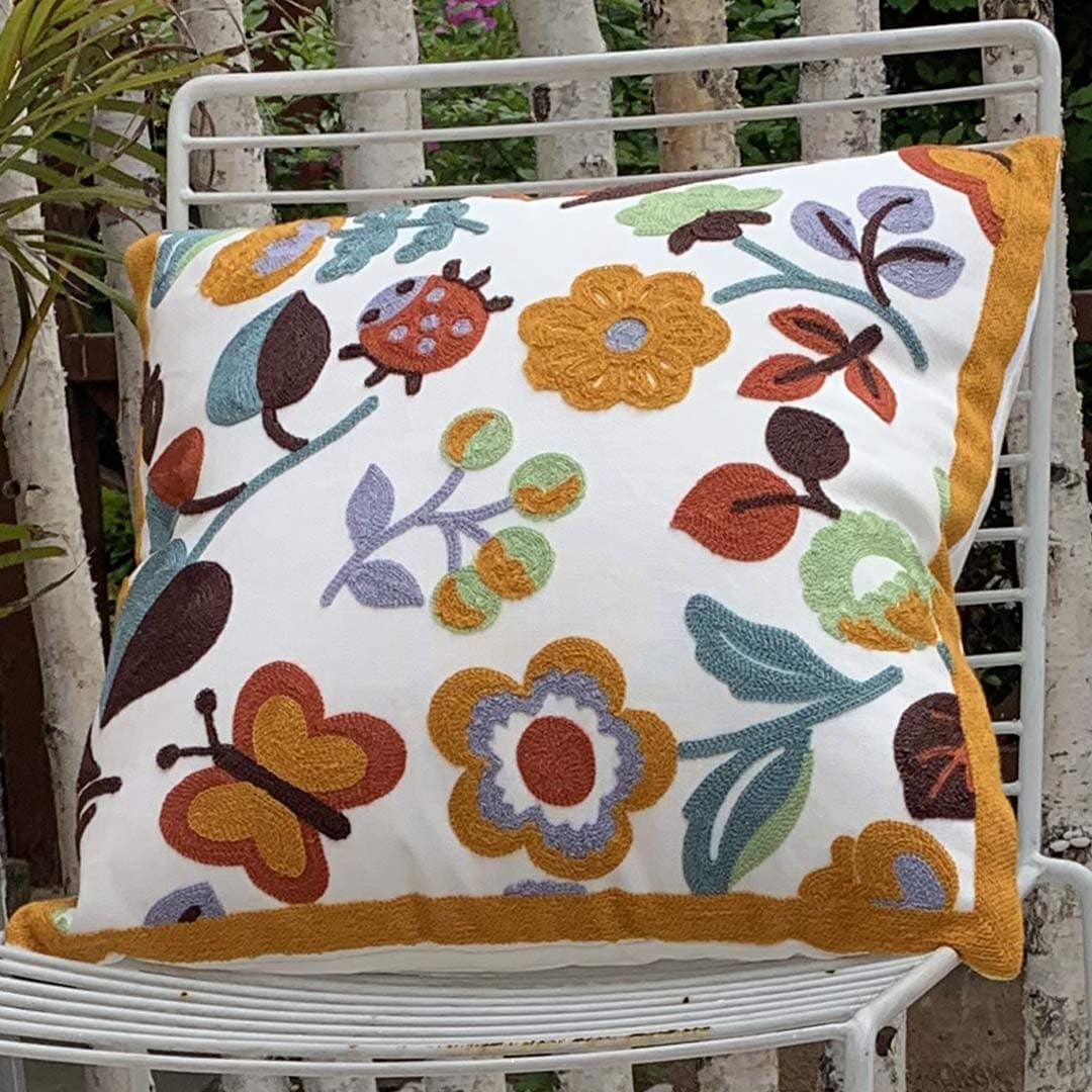 Embroidery Flower/Bird  Cushion Covers Feajoy