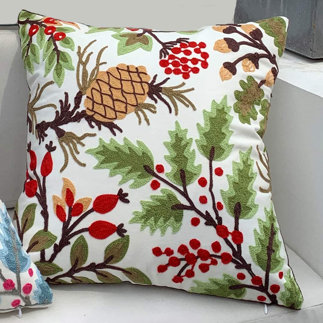 Embroidery Flower/Bird  Cushion Covers Feajoy