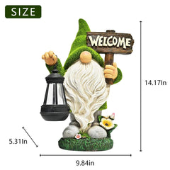 Garden Gnome Statue Holding Welcome Feajoy