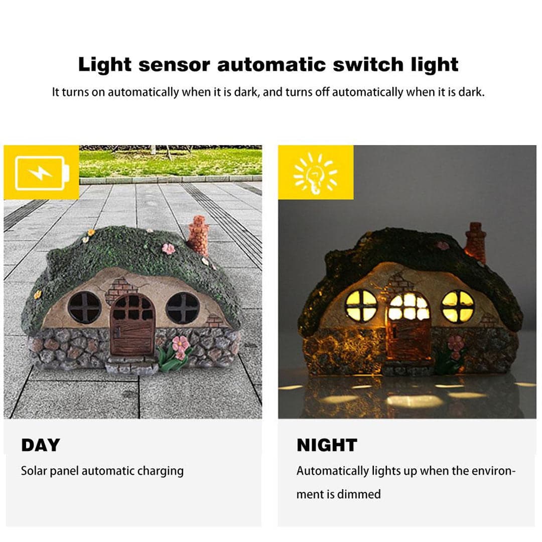 LED Solar Fairy House Light Feajoy