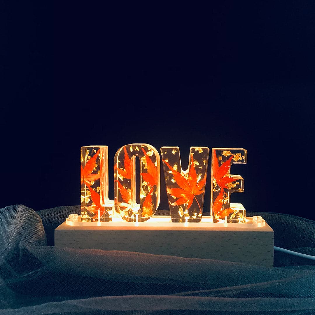 Dried Flowers Resin Letter Lamp - HANDMADE (2-10 Letter) Feajoy