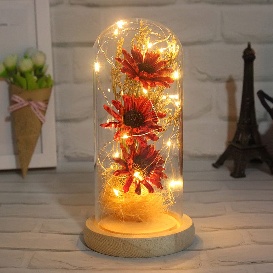 Dried Flowers Led Light - HANDMADE Feajoy