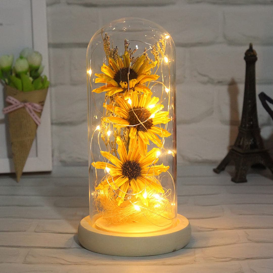 Dried Flowers Led Light - HANDMADE Feajoy