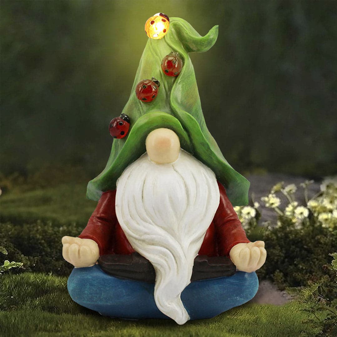 Solar Garden Gnome Statue Feajoy