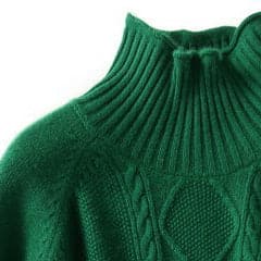 Vintage Green Clothes High Neck Spring Knitted Blouse NTP171028