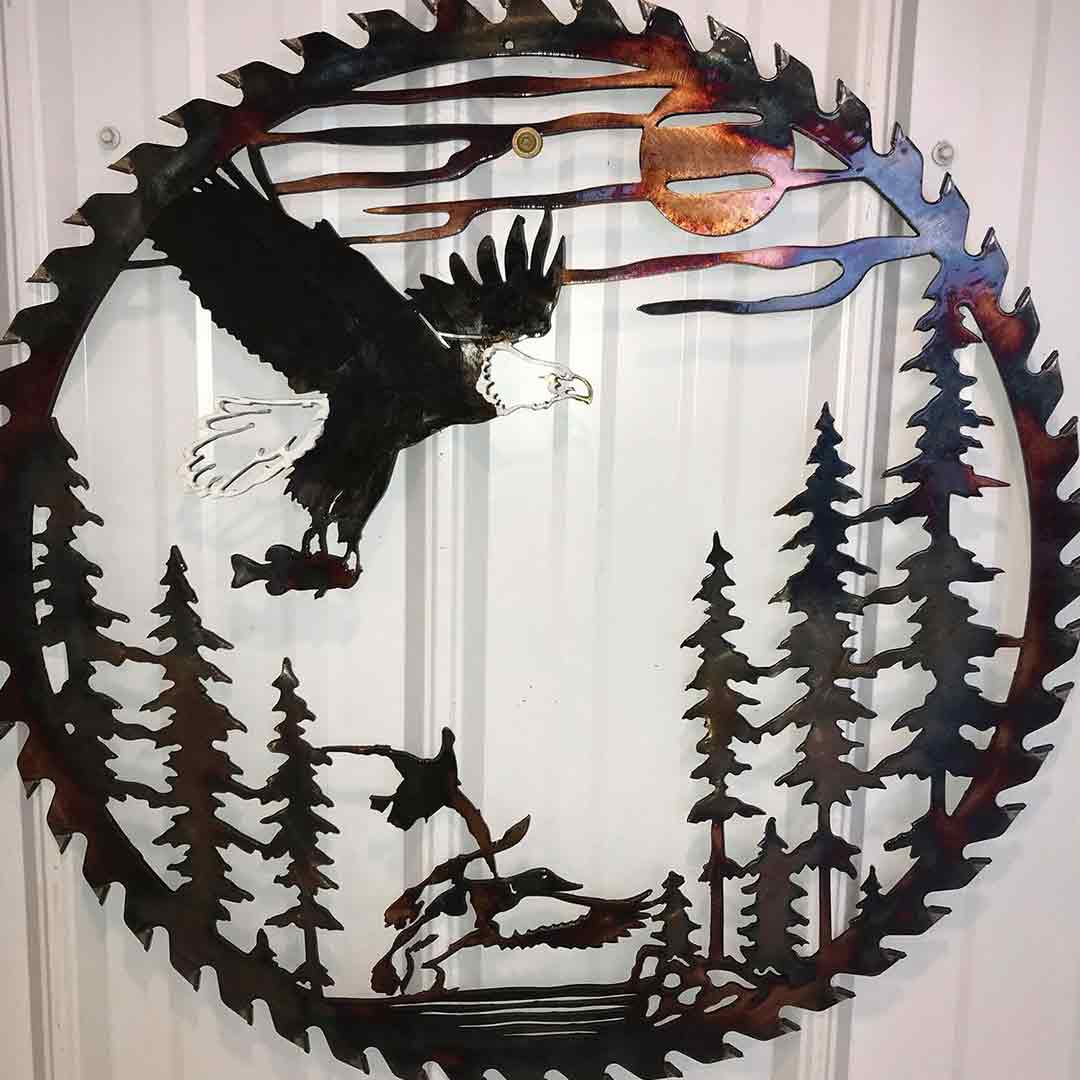 Whitetail Bowhunter Welcome Saw Blade Cut Out Metal Wall Art Feajoy