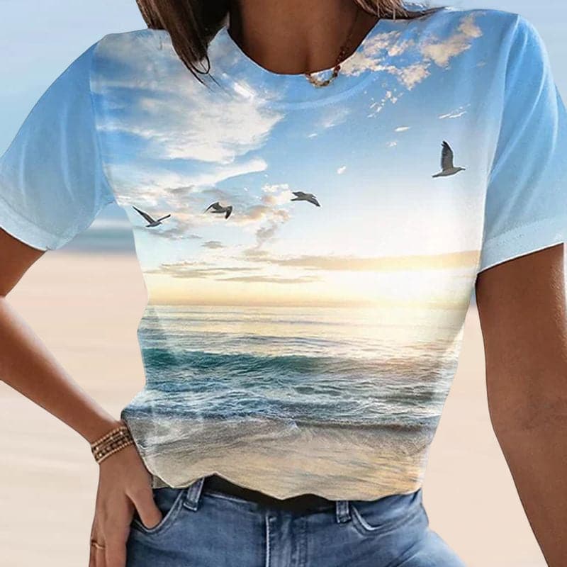 Women's Casual 3D Printed Painting T-shirt luckyidays