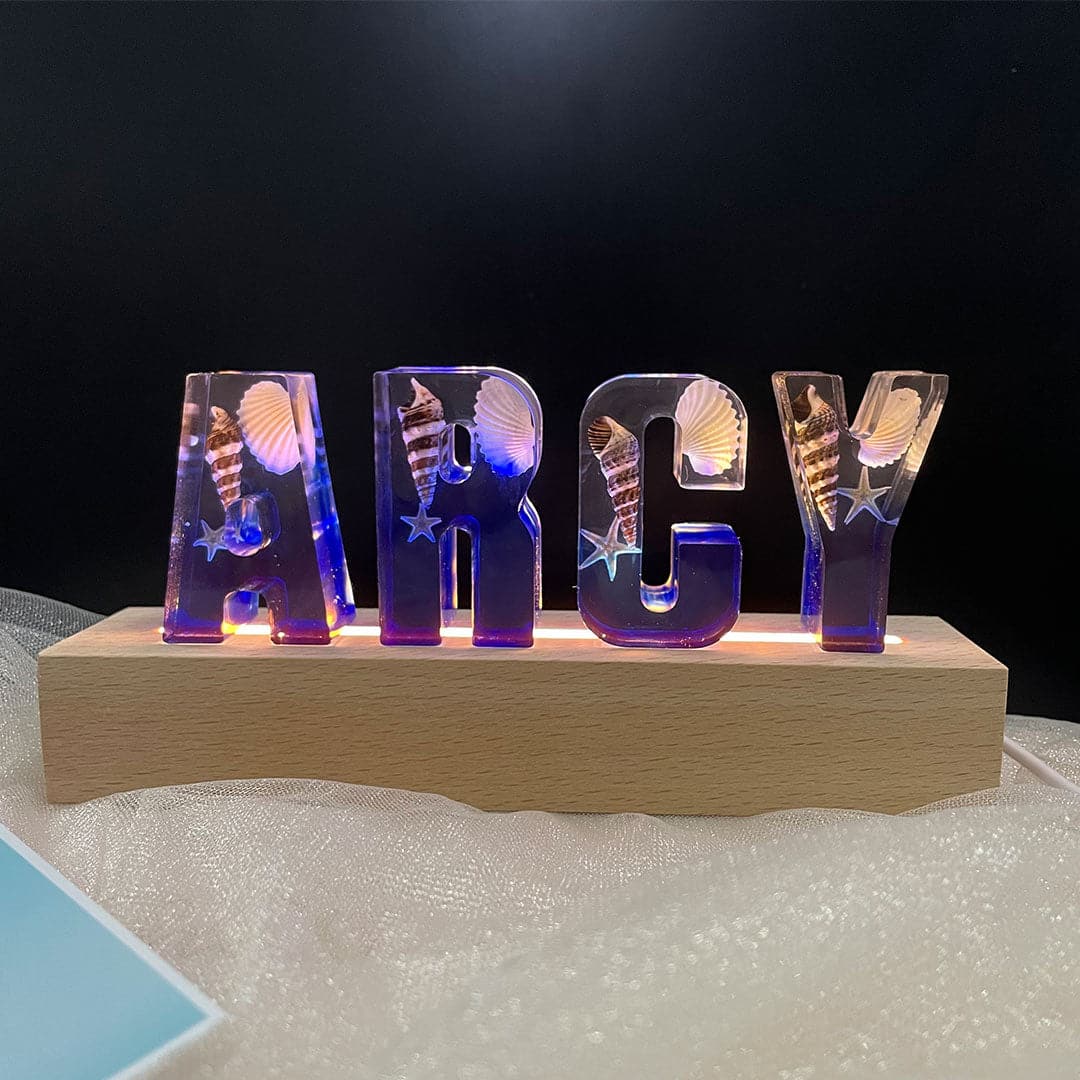 Stone Resin Letter Lamp - HANDMADE Feajoy