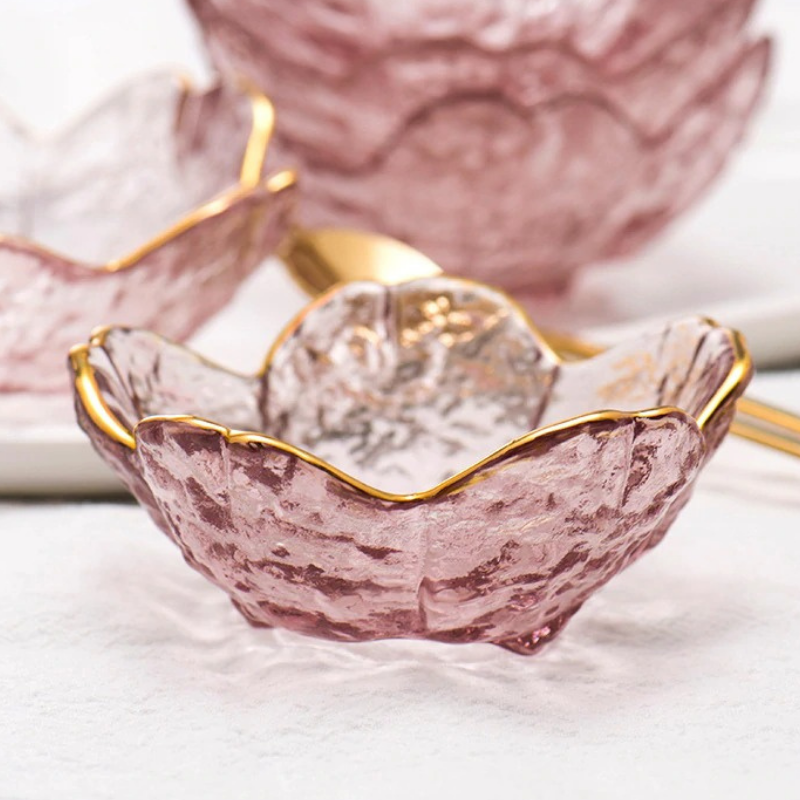 Gold Inlay Sakura Glass Dish Set dylinoshop