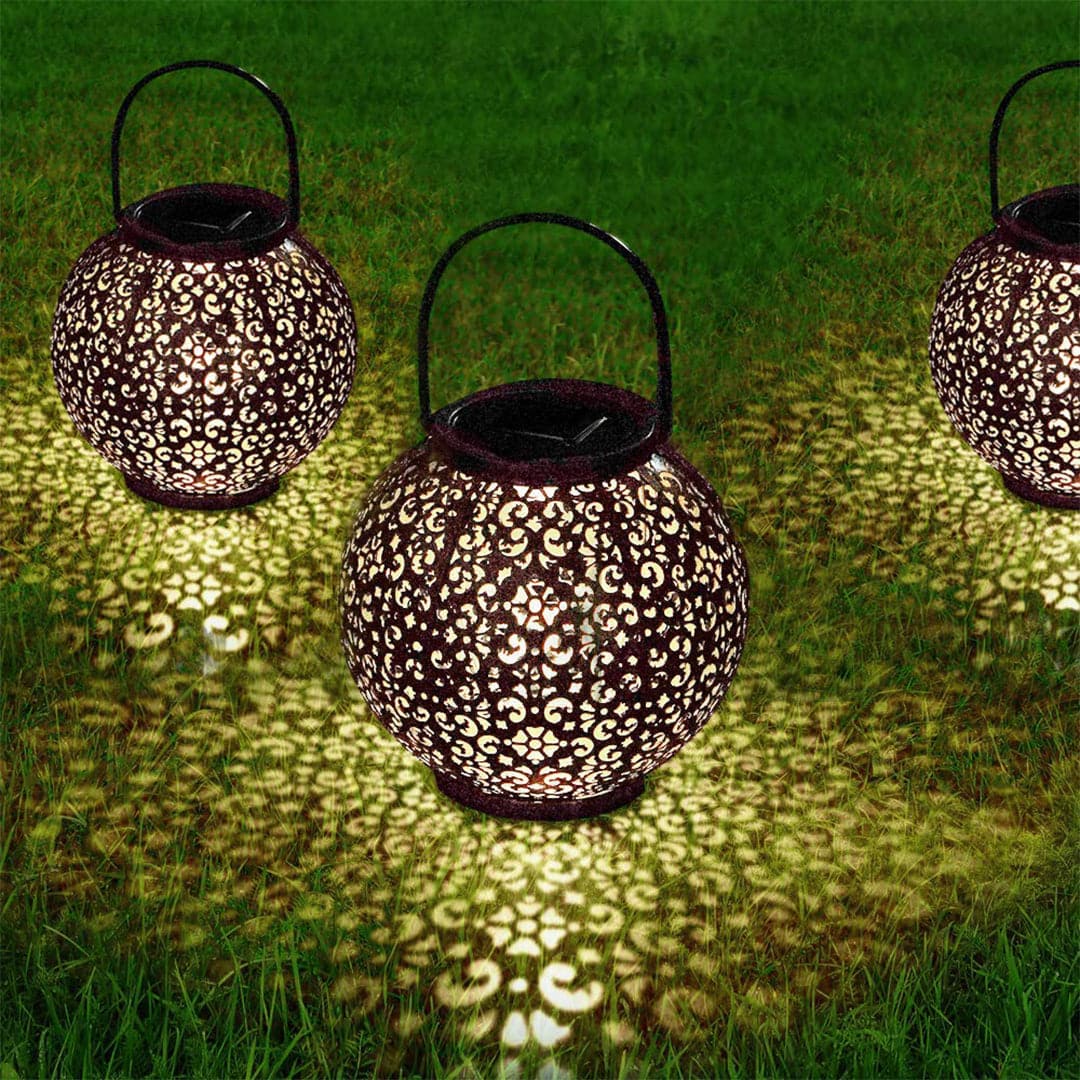 Hanging Gold Solar LED Lantern Feajoy