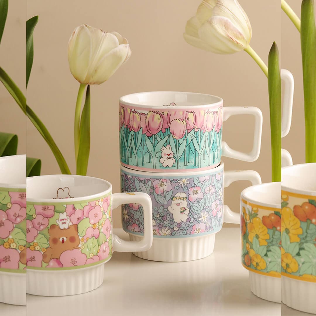 Flower Ceramic Coffee Mug dylinoshop