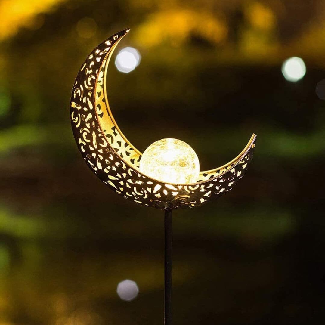 Solar Moon Wrought Iron Hollow Out Lamp Feajoy