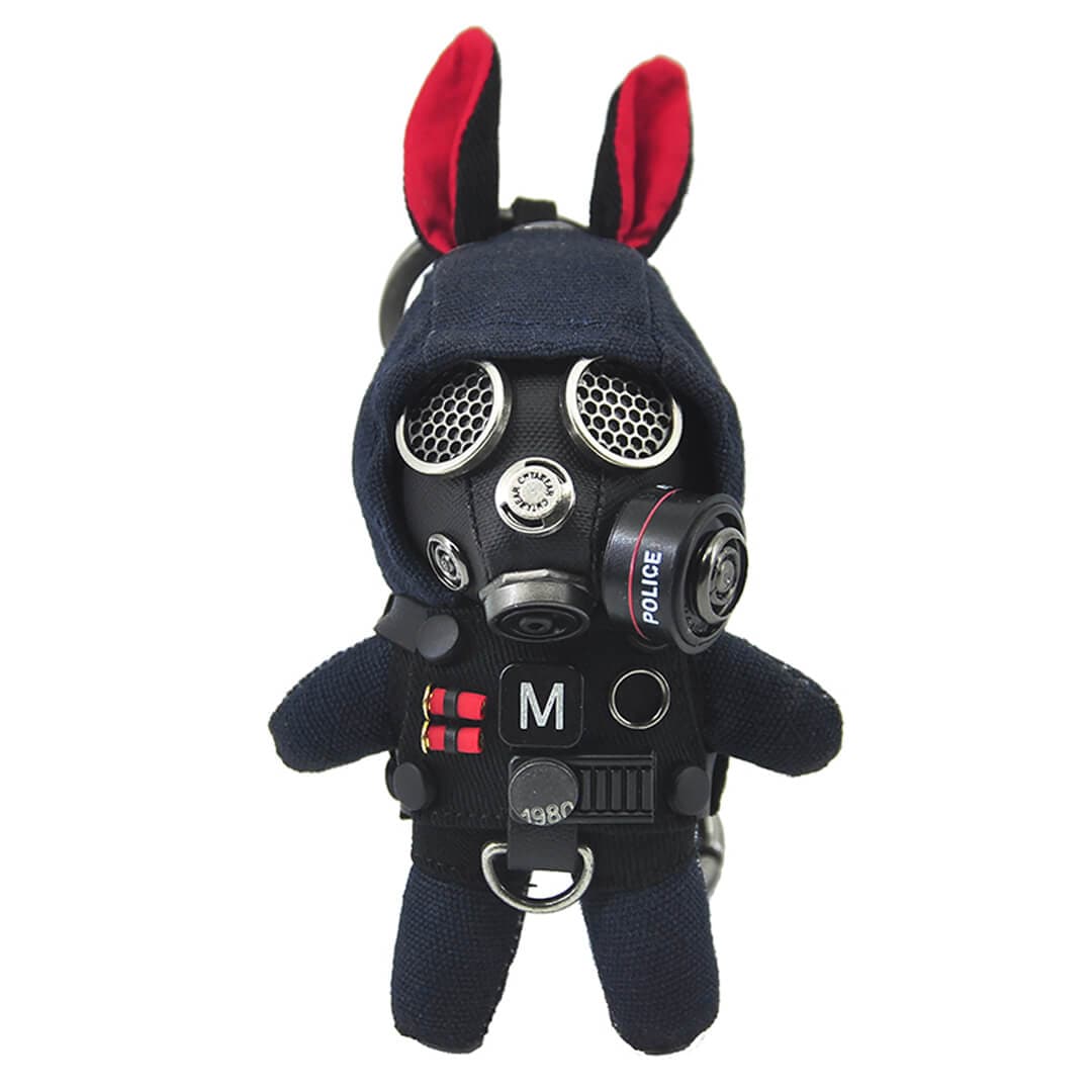 Military Uniform Rabbit Gas Mask Version Key Pendant Feajoy