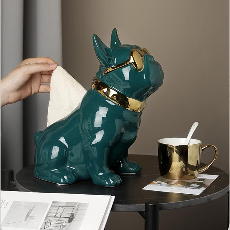 French Bulldog Ceramic Tissue Box Feajoy