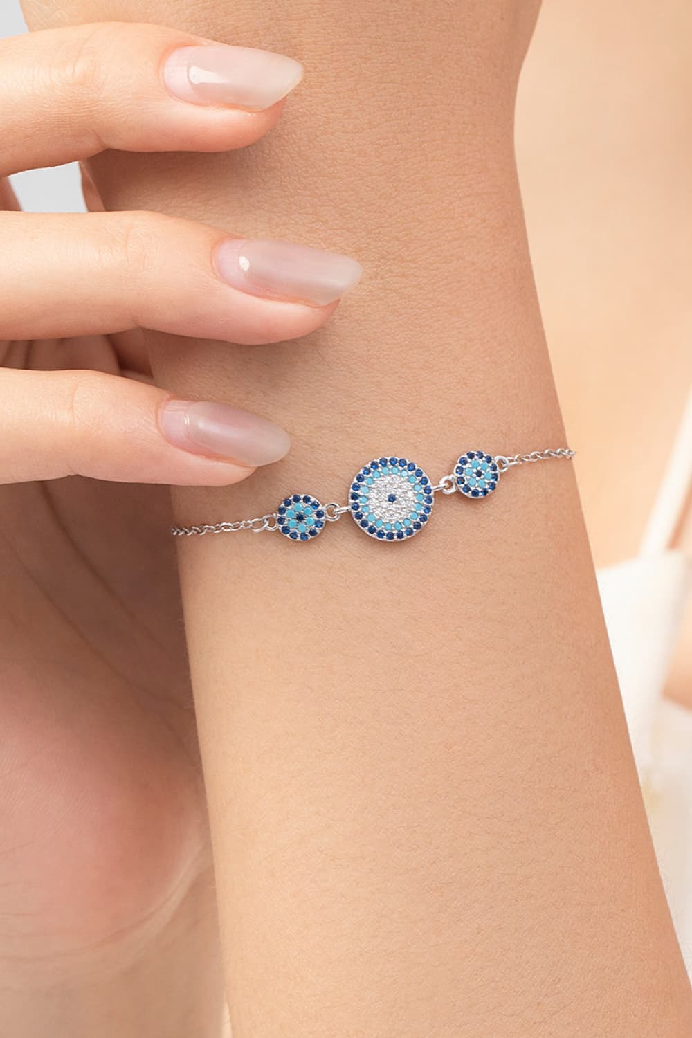 925 Sterling Silver Artificial Turquoise Bracelet dylinoshop