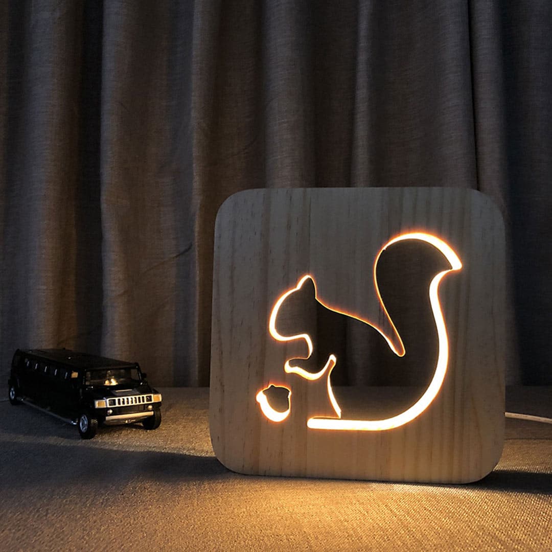 Wooden Night Light USB Powered Feajoy