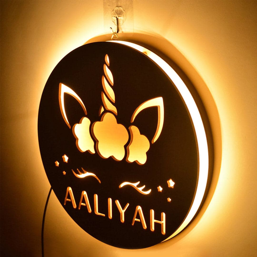 Custom Wooden Name Night Light dylinoshop