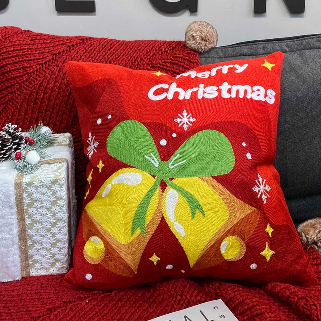 Christmas  Embroidered Cushion Covers dylinoshop