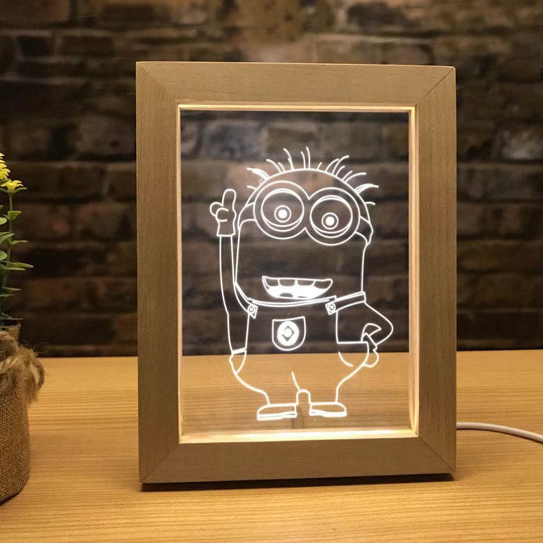 Wood Frame Custom Photo 3D Lamp Feajoy