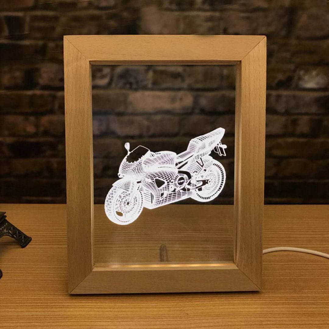 Wood Frame Custom Photo 3D Lamp Feajoy