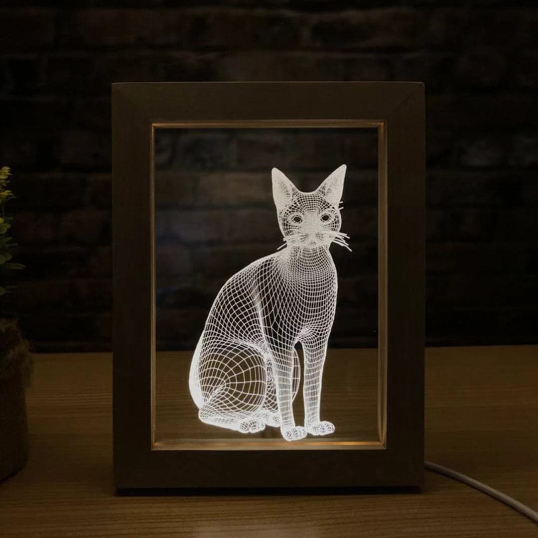 Wood Frame Custom Photo 3D Lamp Feajoy