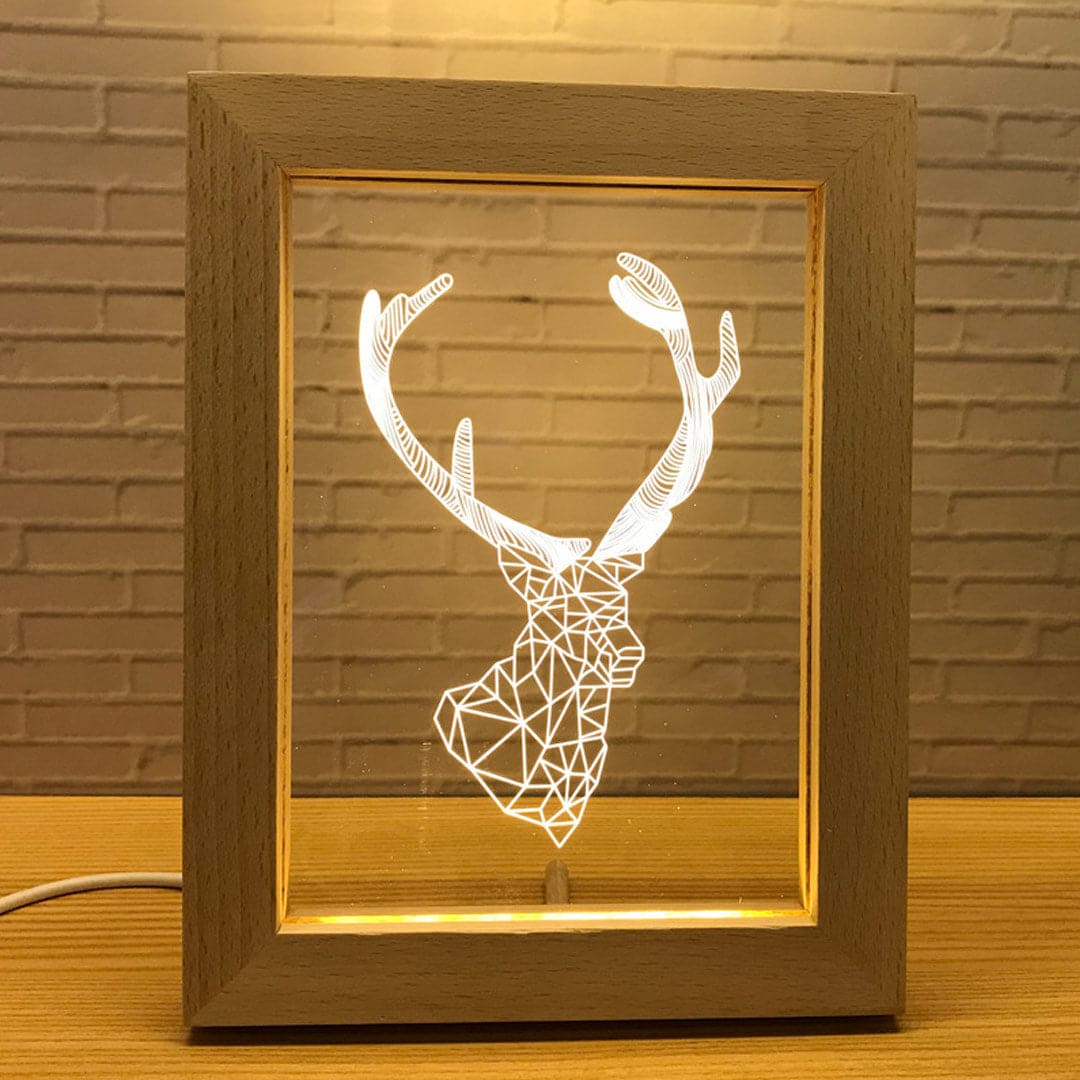 Wood Frame Custom Photo 3D Lamp Feajoy