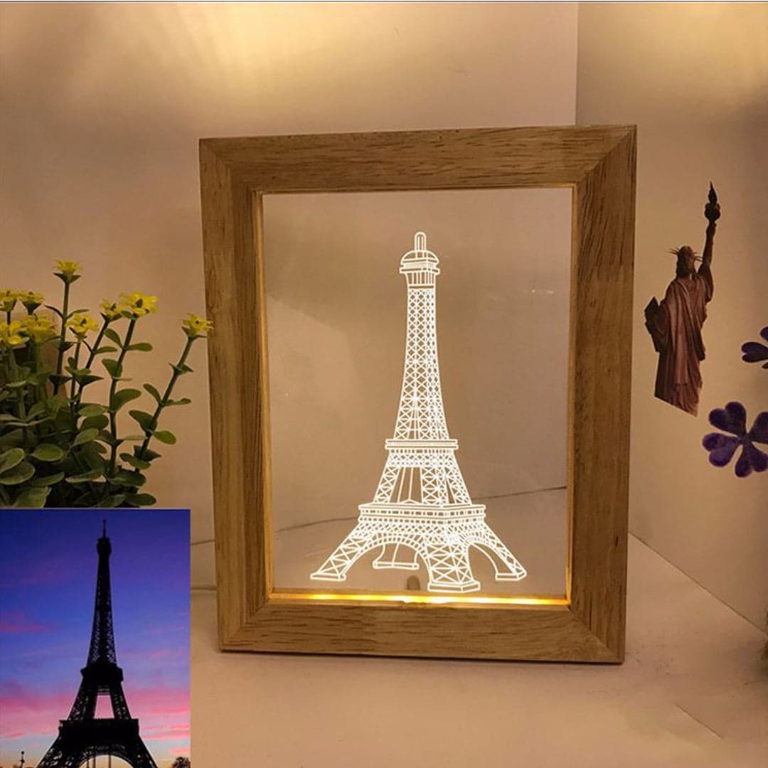 Wood Frame Custom Photo 3D Lamp Feajoy