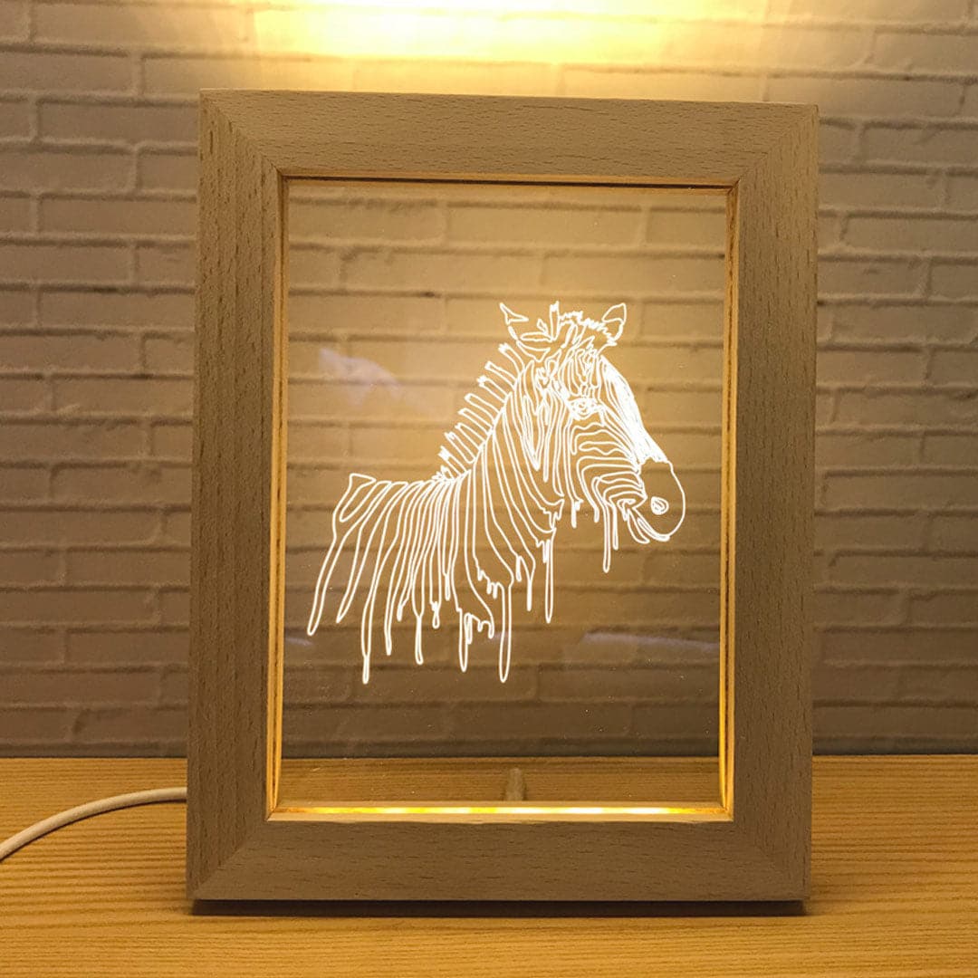 Wood Frame Custom Photo 3D Lamp Feajoy