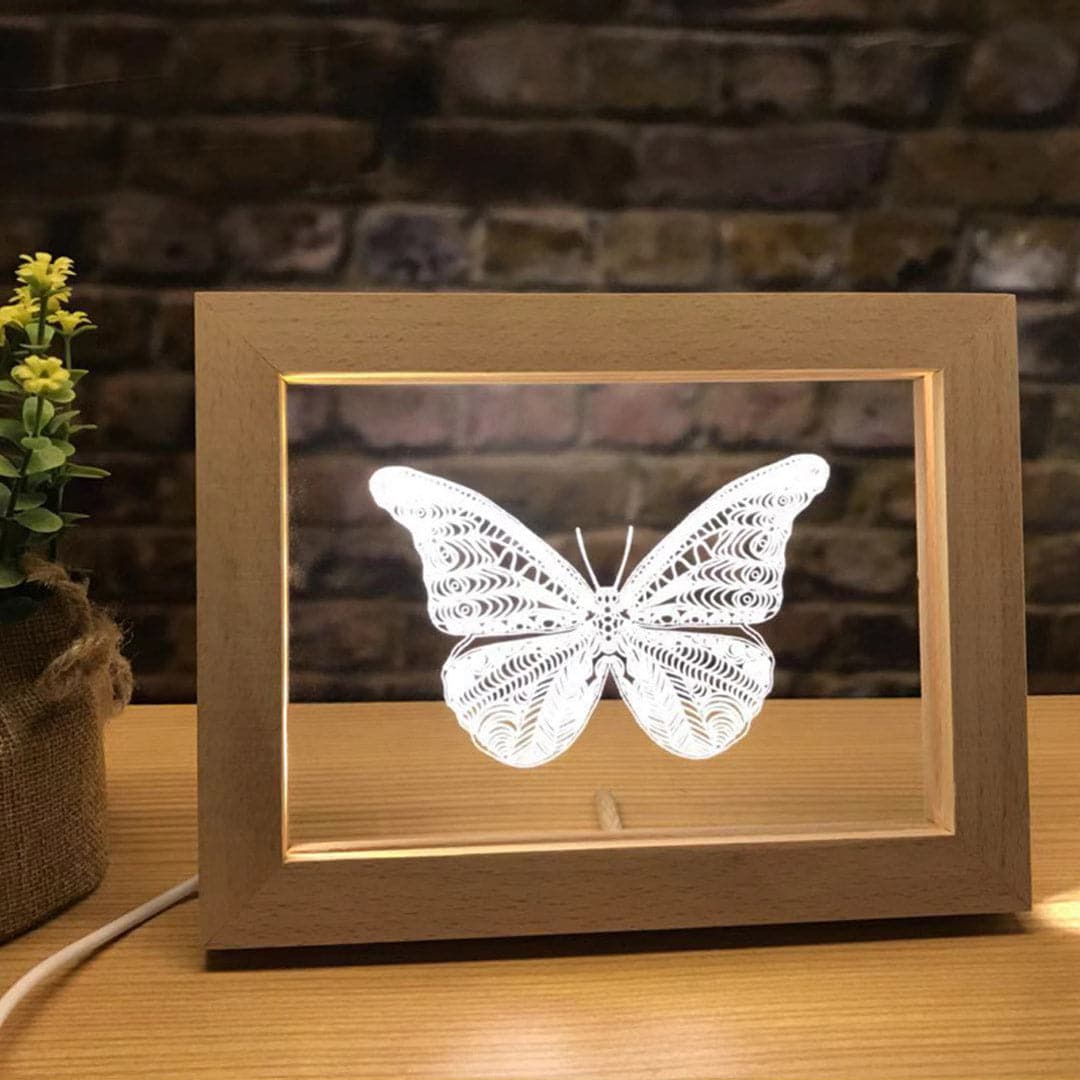 Wood Frame Custom Photo 3D Lamp Feajoy