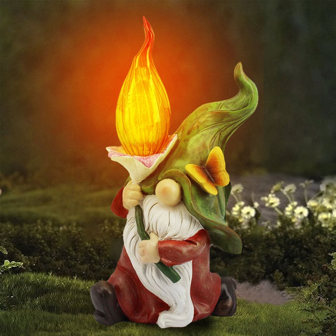 Solar Garden Gnome Statue Feajoy