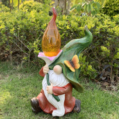 Solar Garden Gnome Statue Feajoy