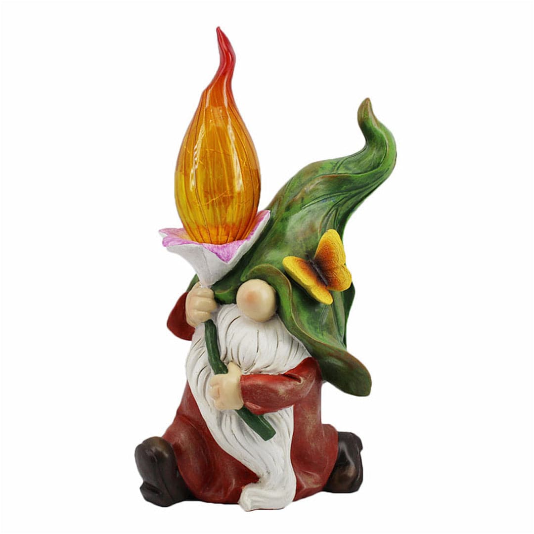 Solar Garden Gnome Statue Feajoy