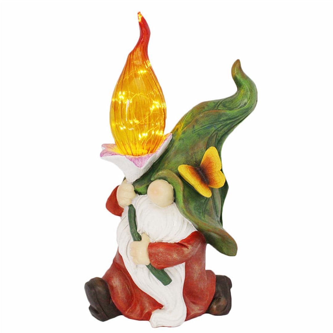 Solar Garden Gnome Statue Feajoy