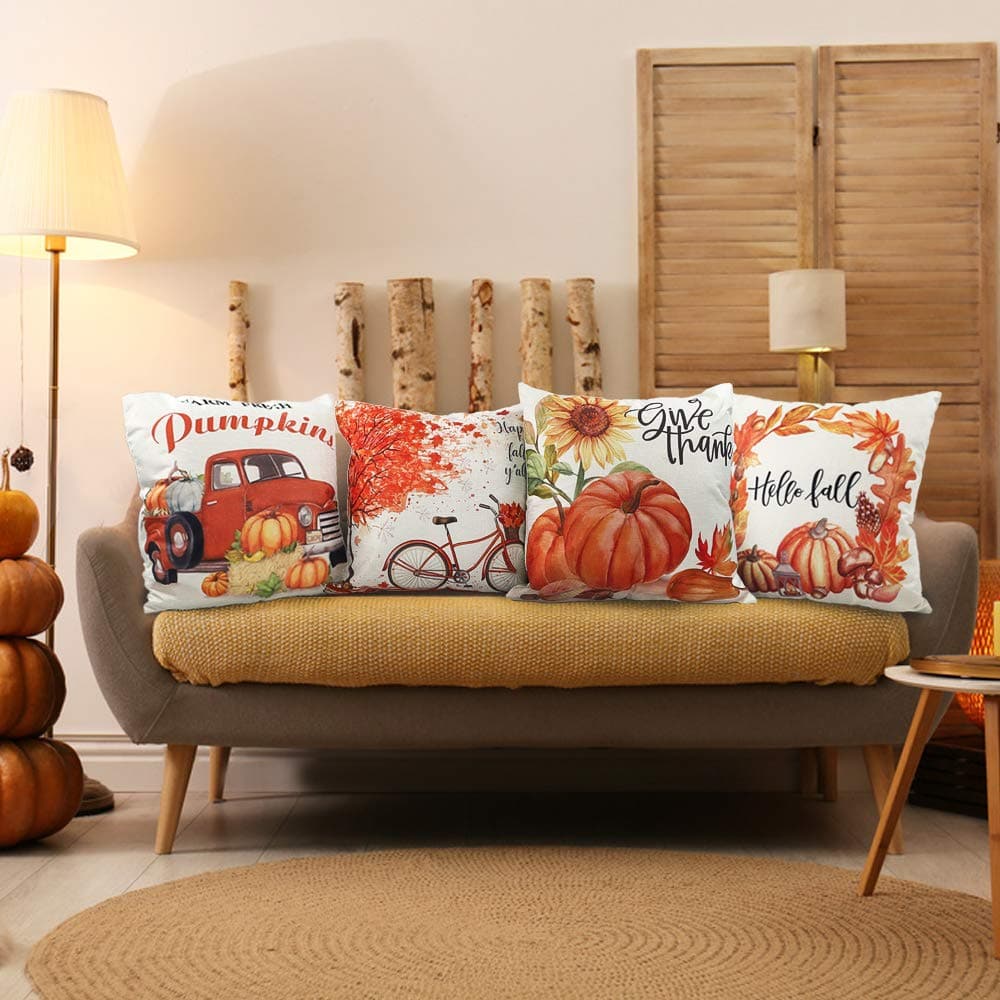 Autumn Pumpkins Cushion Covers dylinoshop