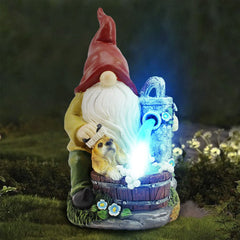 Solar Garden Gnome Statue Feajoy