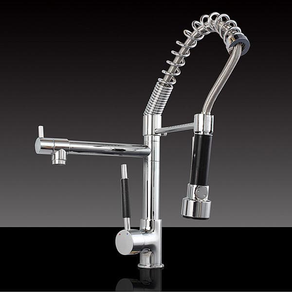 DEKLE Kitchen Sink Mixer Faucet - Pull Out Sprayer Tap - Single Handle - Chrome|Brass|Brushed - Tap Collapsible dylinoshop