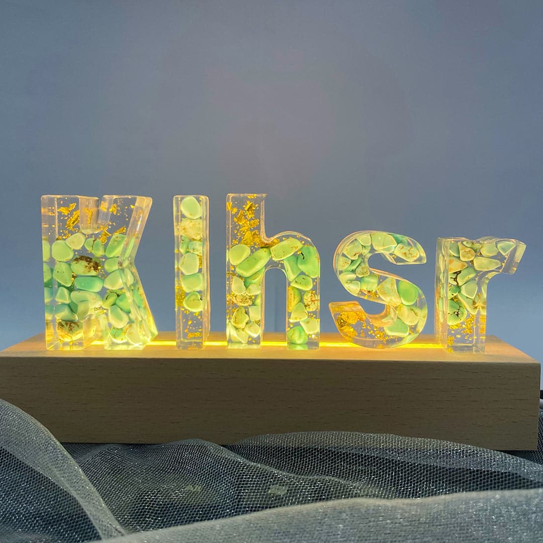 Stone Resin Letter Lamp - HANDMADE Feajoy