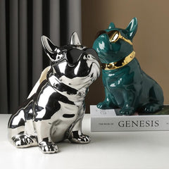 French Bulldog Ceramic Tissue Box Feajoy