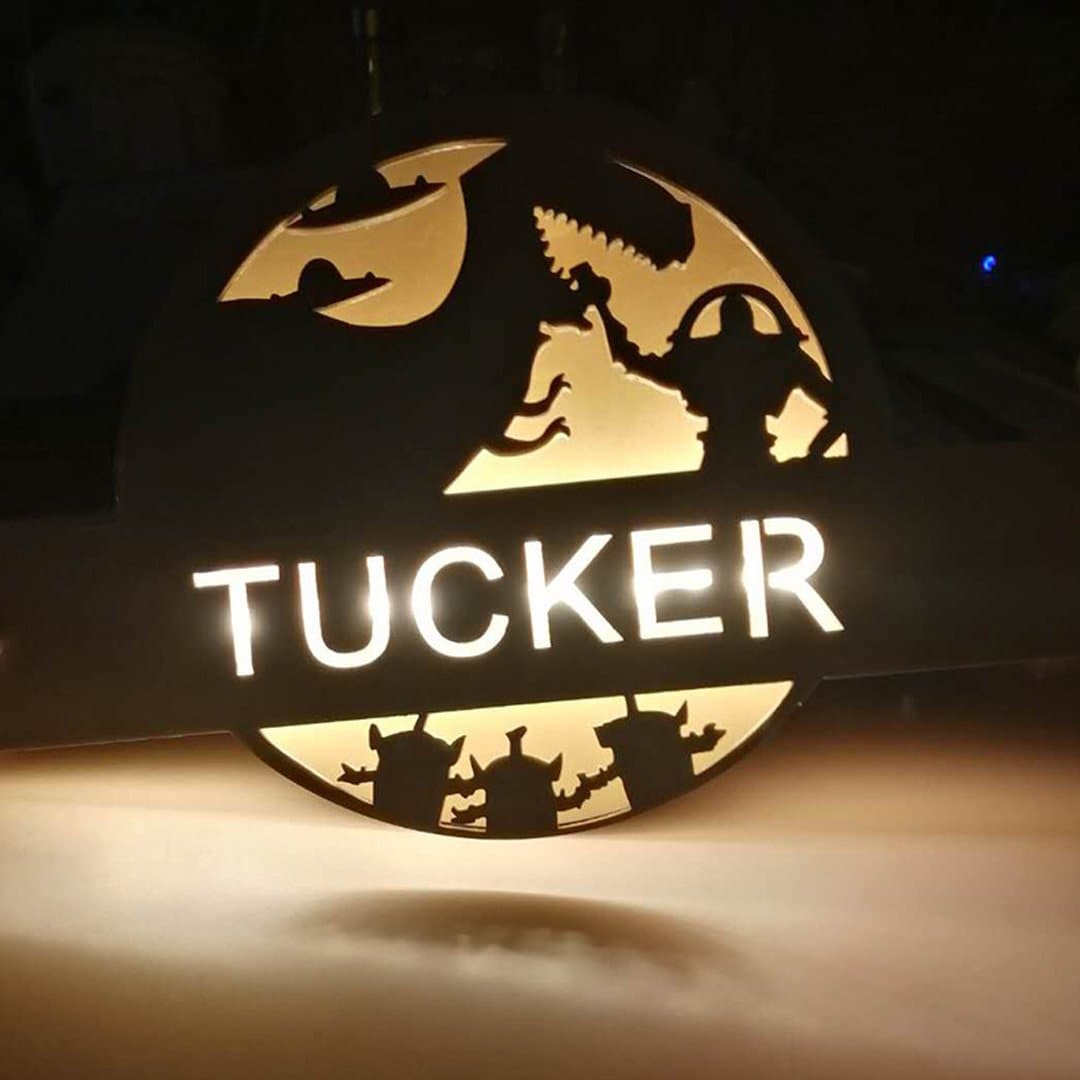 Custom Wooden Name Night Light dylinoshop