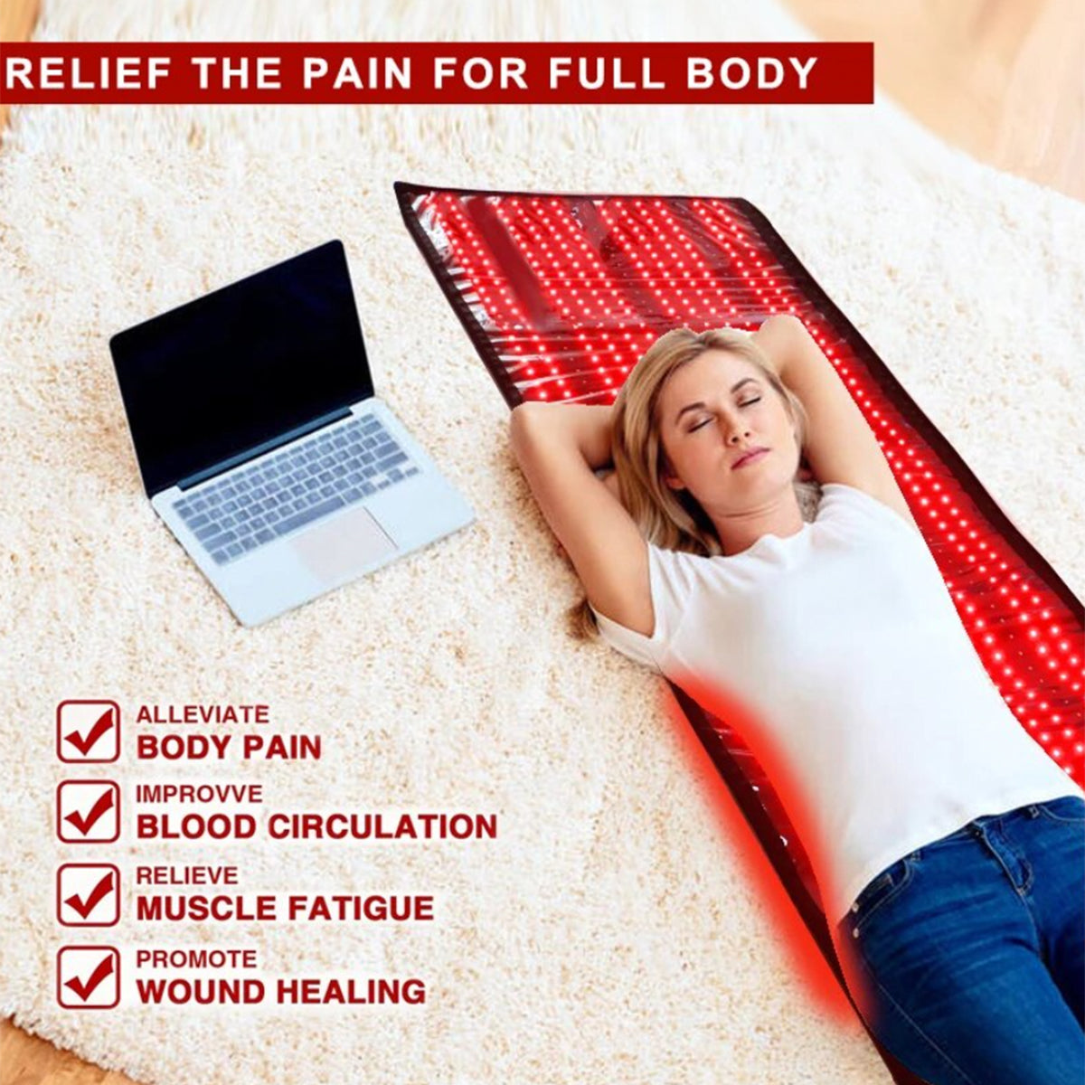 Full-Body Red and Near-Infrared Light Therapy Mat dylinoshop