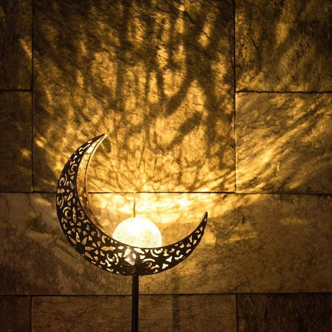 Solar Moon Wrought Iron Hollow Out Lamp Feajoy