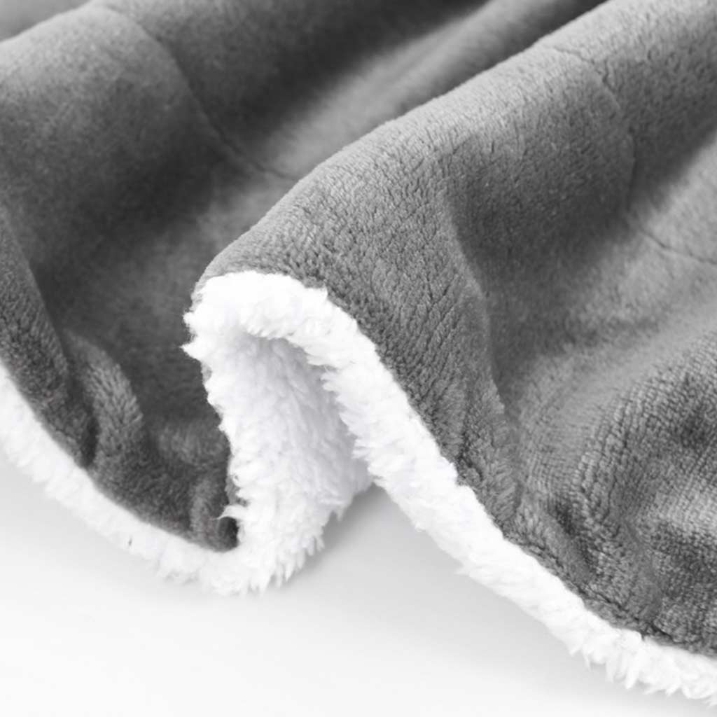 Solid Color Sherpa Fleece Blanket Feajoy