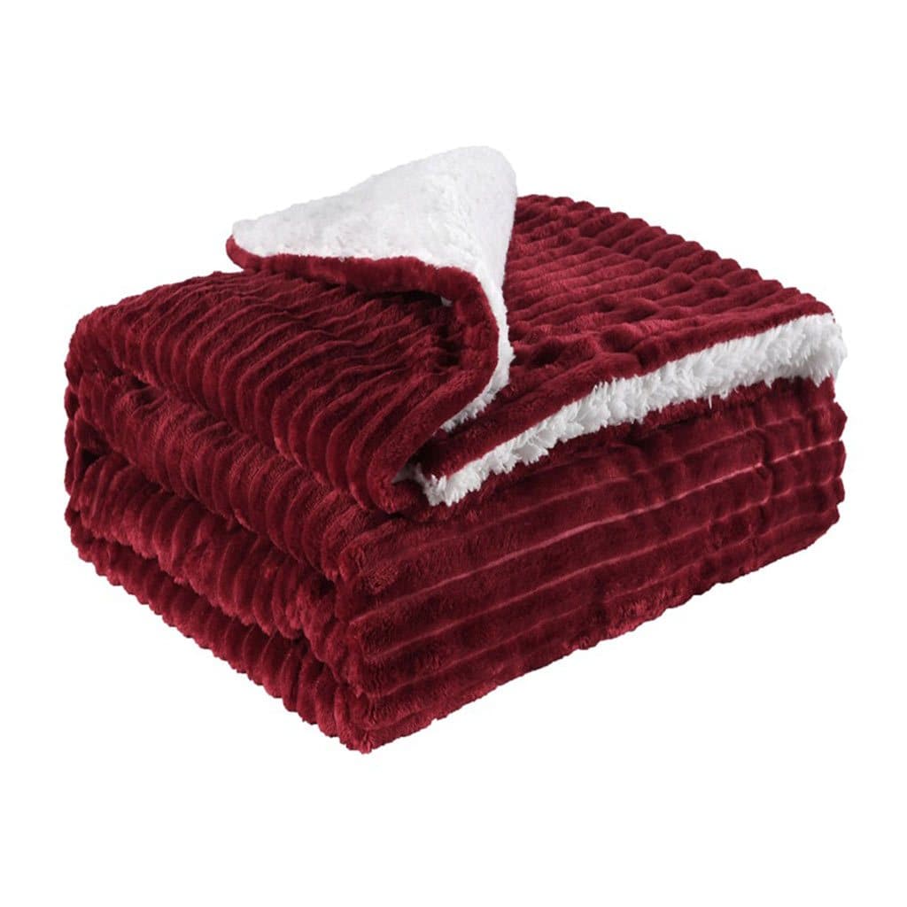 Strpied Sherpa Fleece Blanket Feajoy