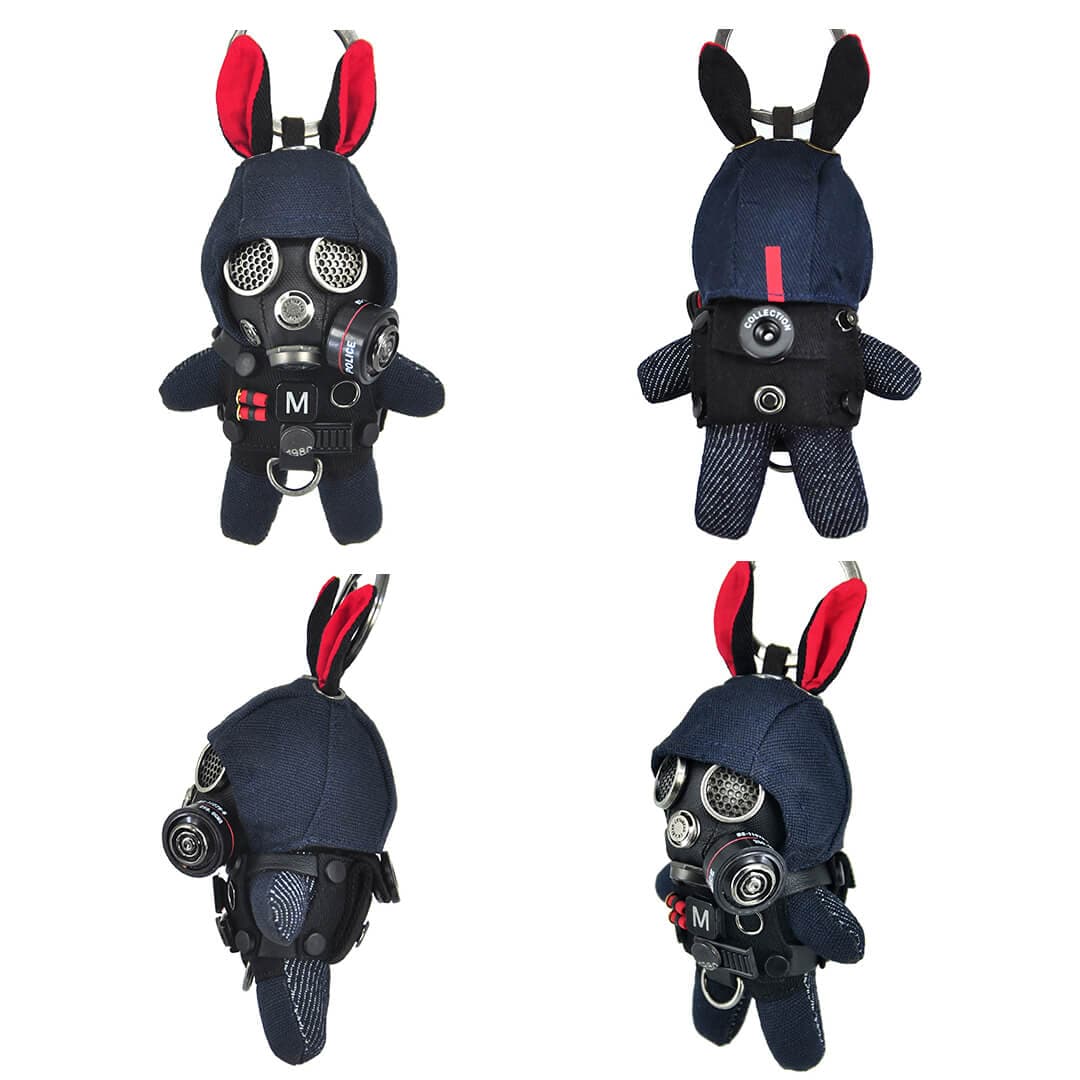 Military Uniform Rabbit Gas Mask Version Key Pendant Feajoy