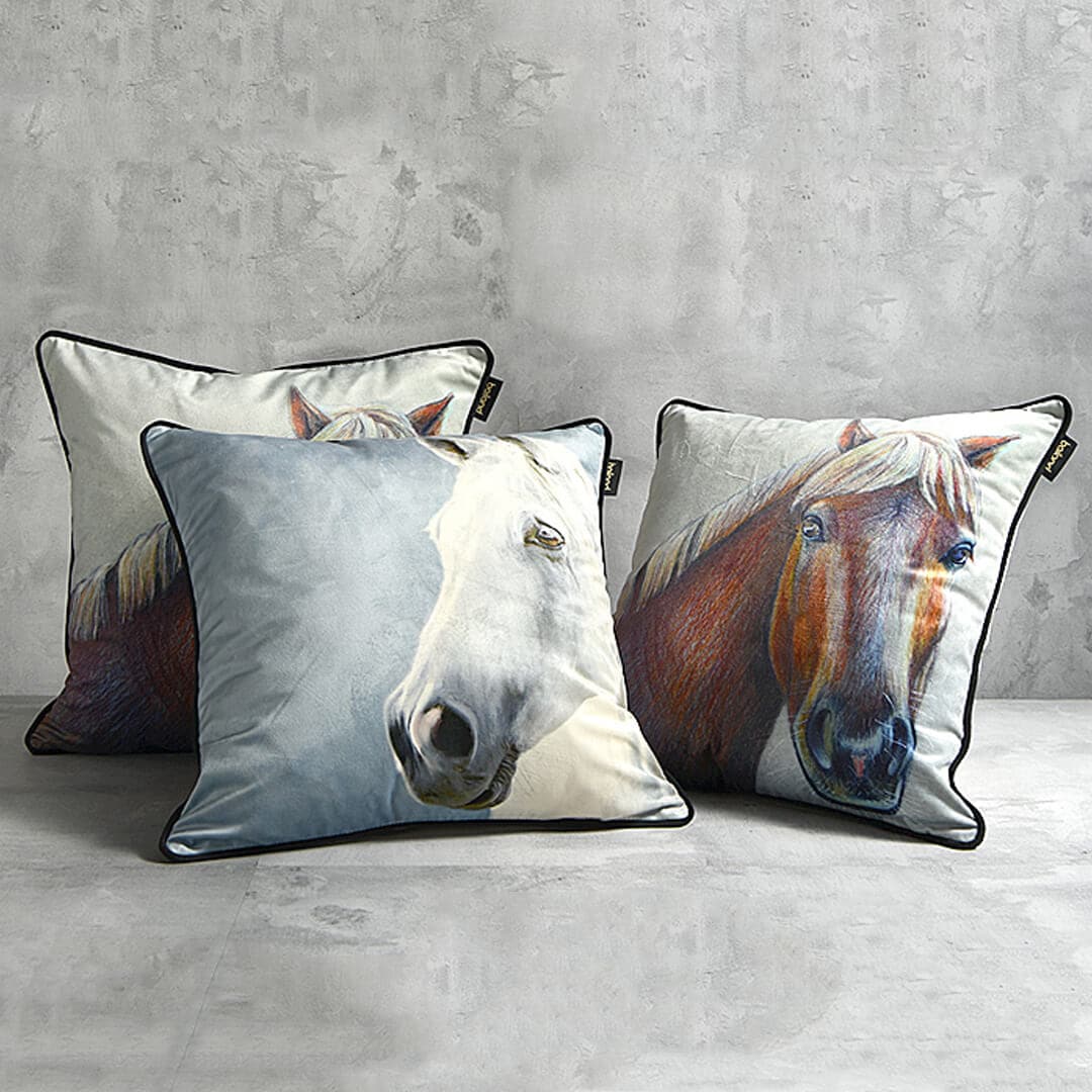 Horse Head Print Pillow Cover Feajoy