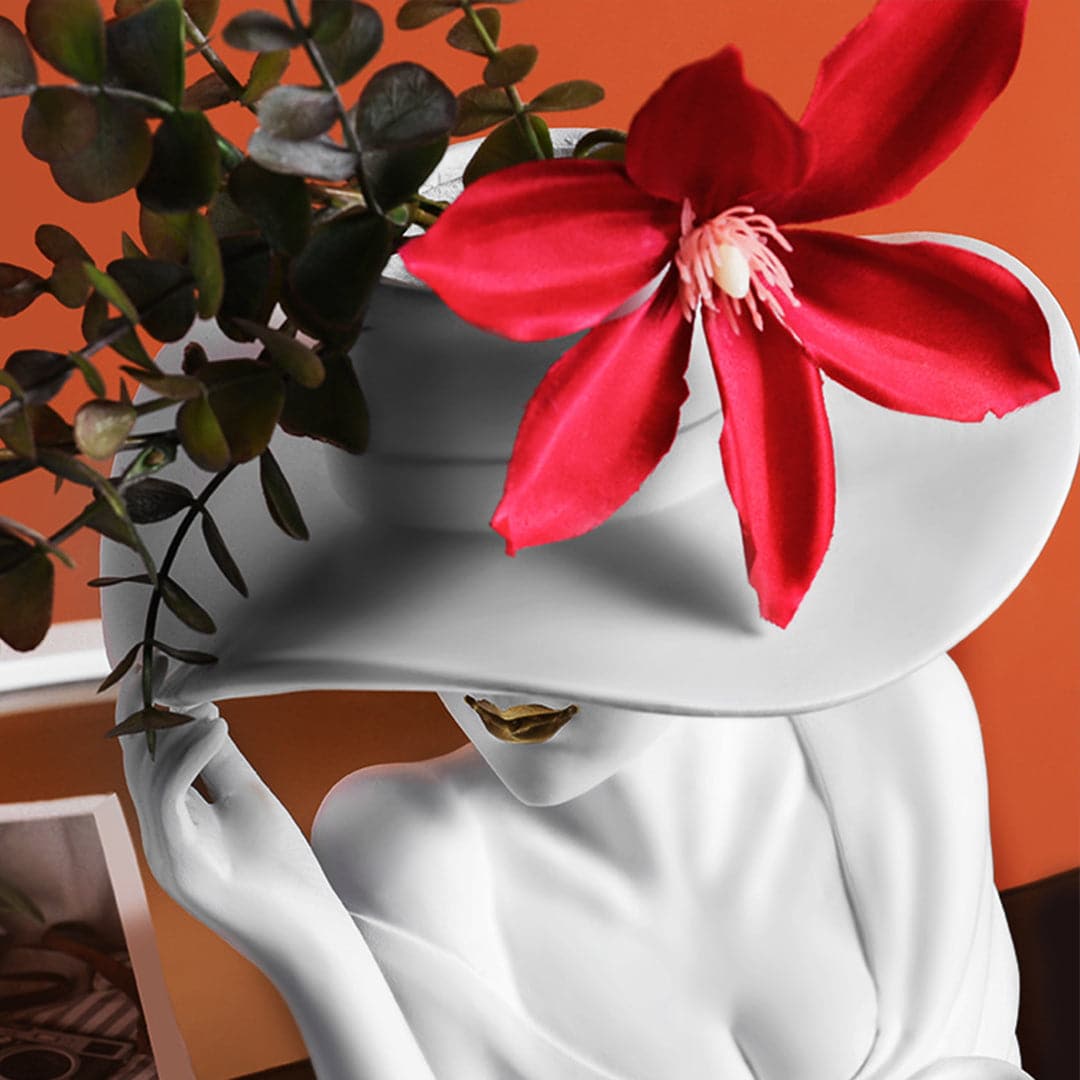 Modern Girl Statue Flower Vase feajoy